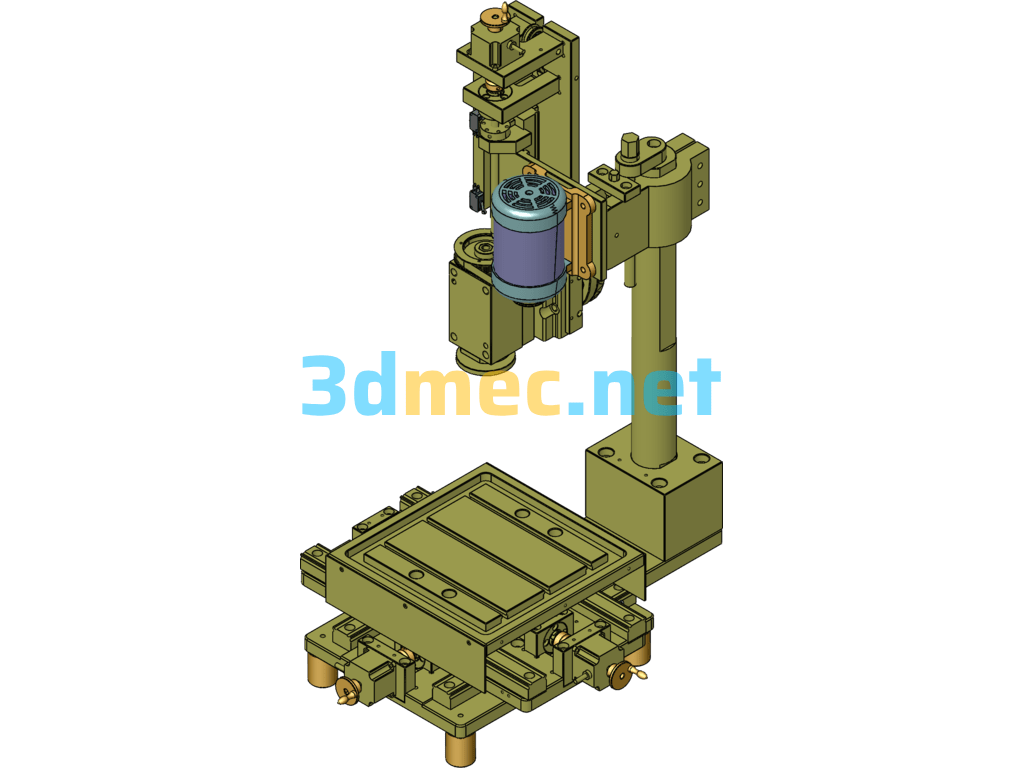 Small Desktop Milling Machine - 3D Model SolidWorks Free Download