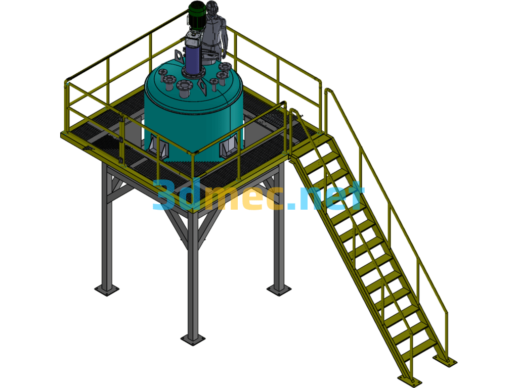 Steel Platform Mixer - 3D Model SolidWorks Free Download