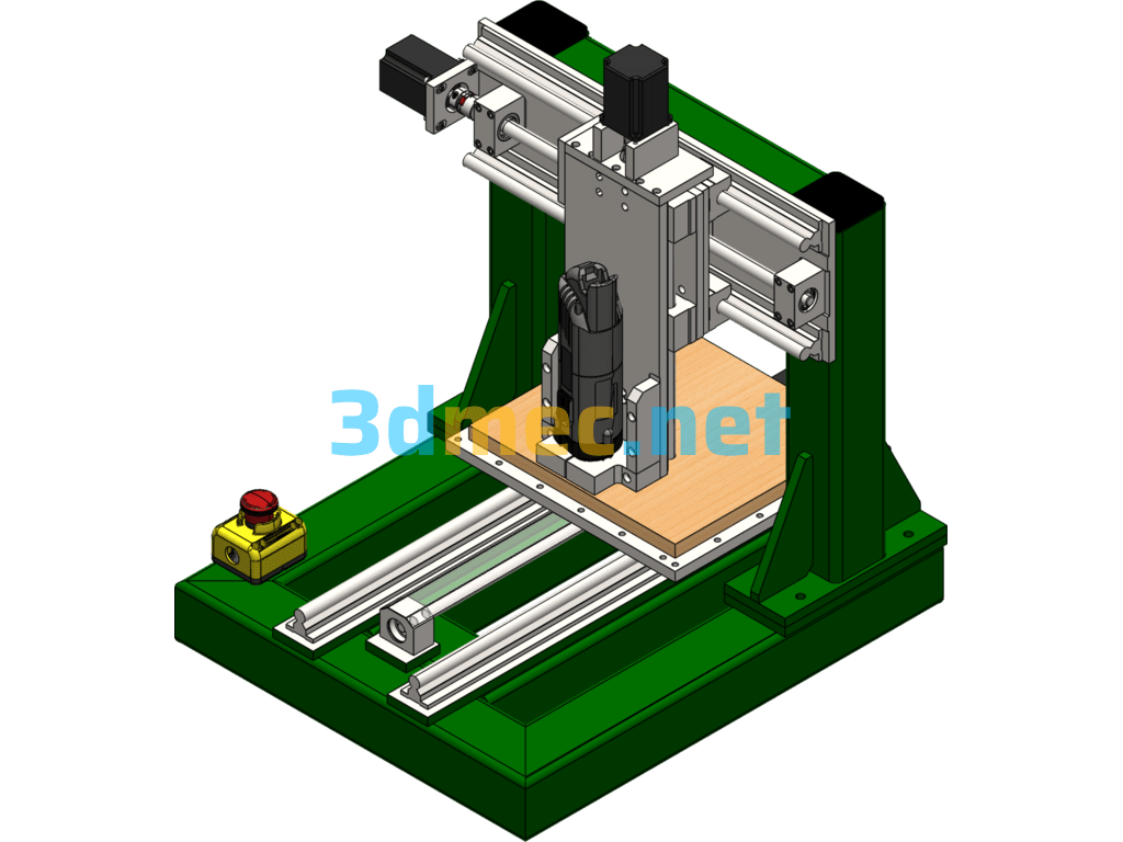 Desktop Three-Axis CNC Milling Machine - 3D Model SolidWorks Free Download