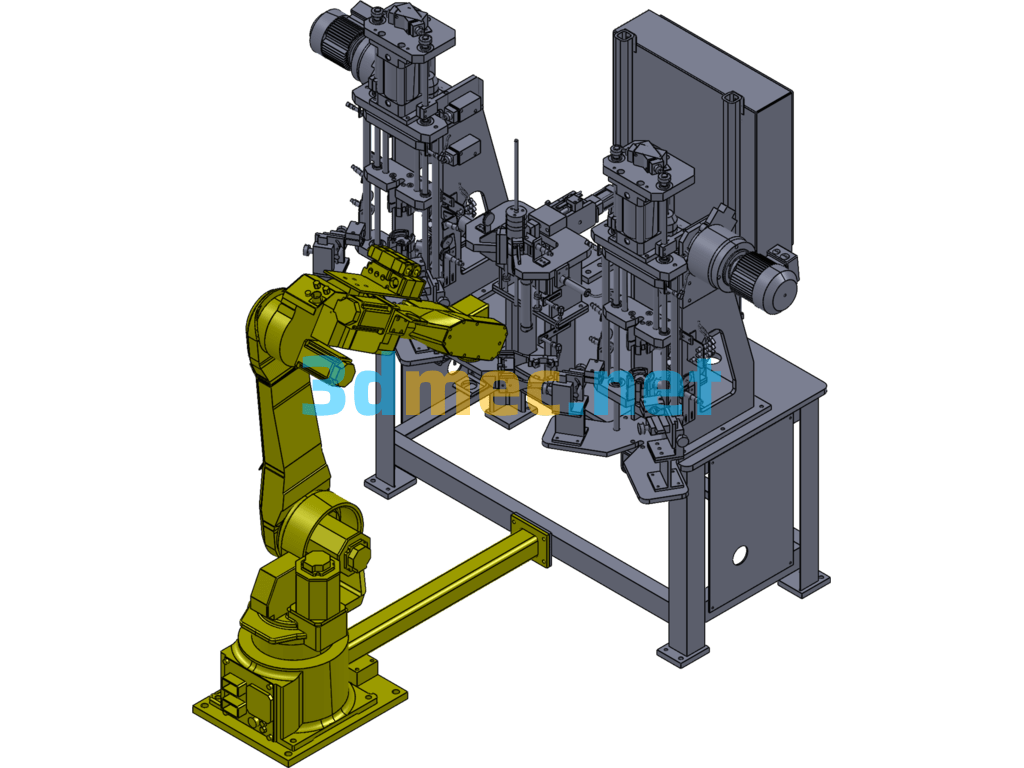 Motor Rotor Part Inspection Welding Assembly Machine - 3D Model SolidWorks Free Download