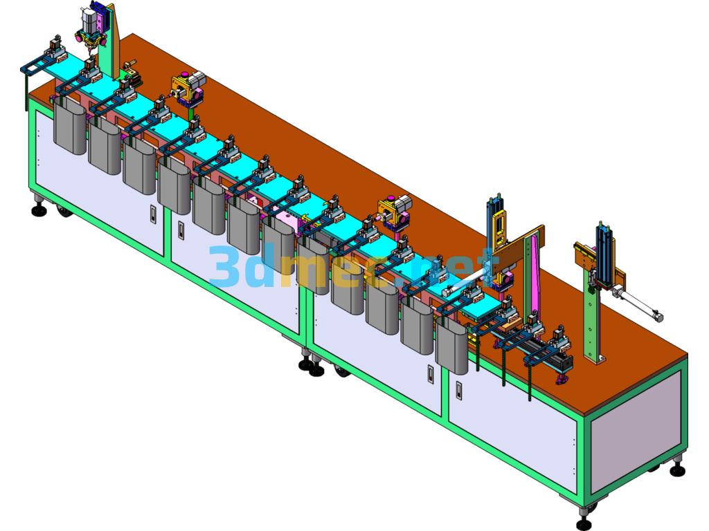 Twenty-Six-Station Temperature Measuring Machine - 3D Model SolidWorks Free Download