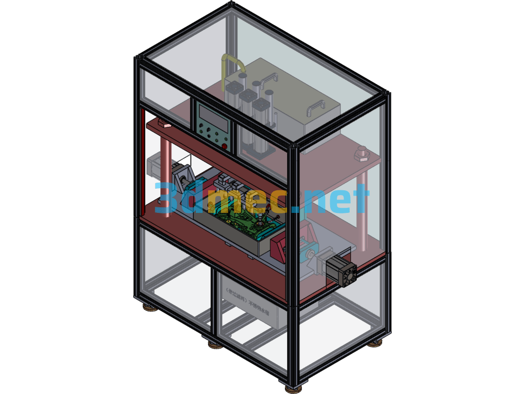 Oil Pump Chamber Air Tightness Test Machine - 3D Model SolidWorks Free Download