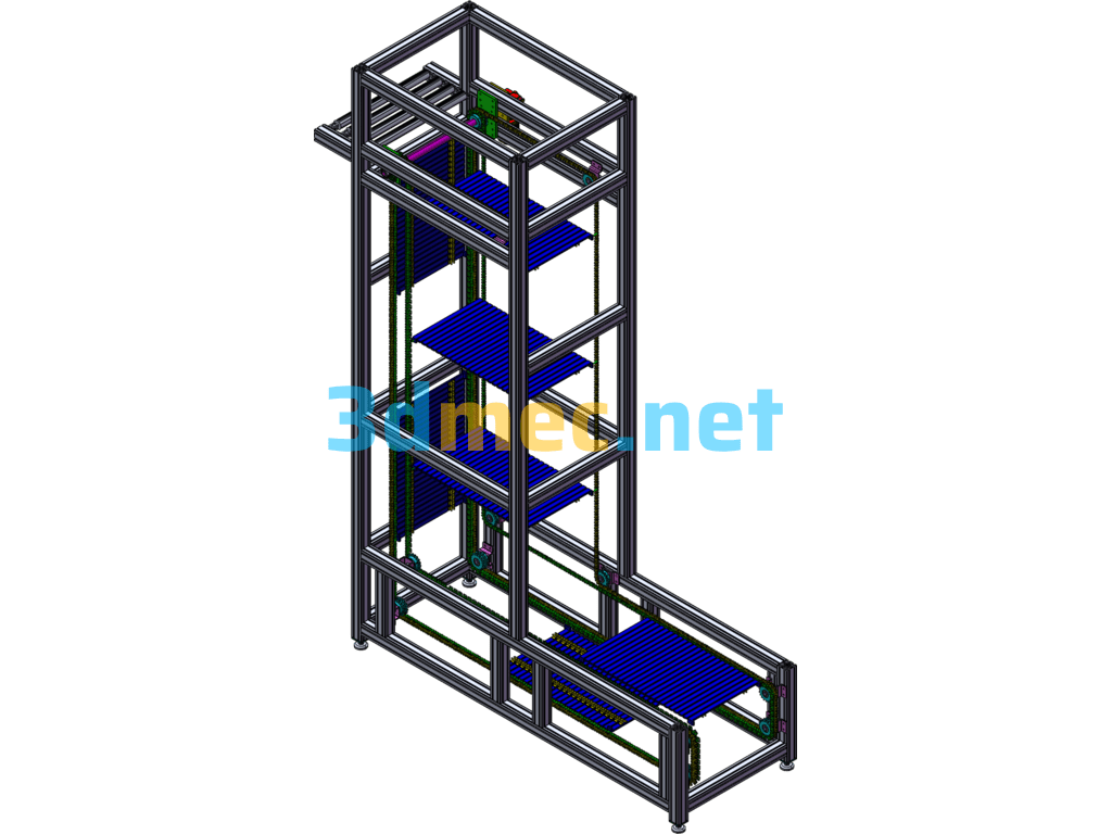 Continuous Elevator - 3D Model SolidWorks Free Download