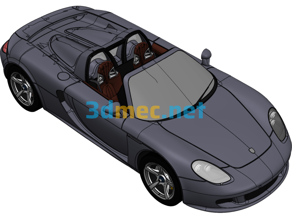 Porsche Carrera Sports Car - 3D Model SolidWorks Free Download