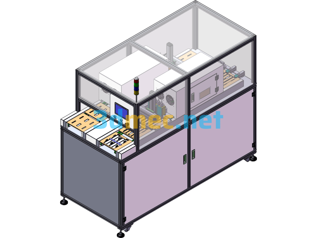 Dispensing Curing Machine Cycle Automatic Production Line (UV Curing) - 3D Model SolidWorks Free Download