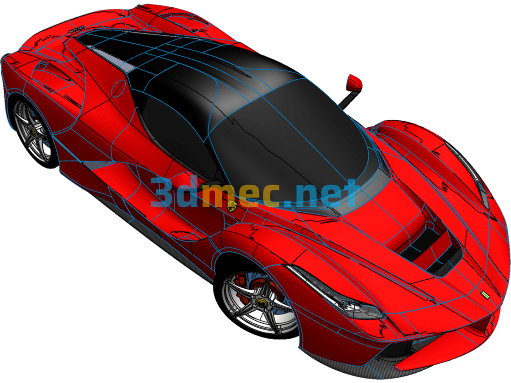 Ferrari LaFerrari Sports Car - 3D Model SolidWorks Free Download