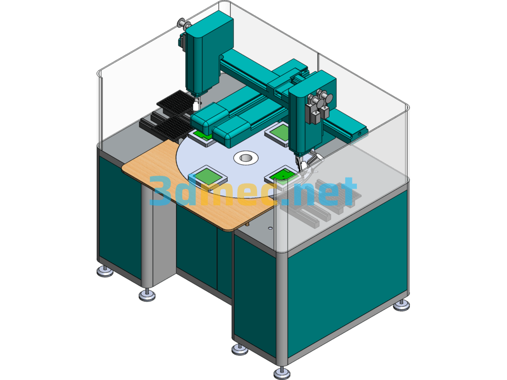 Turntable Automatic Soldering Machine - 3D Model SolidWorks Free Download