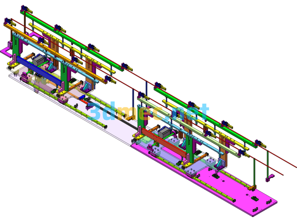 3-Meter Long-Distance Transport Mechanism (Synchronous Transport Machine With Multiple Transport Manipulator Structures) - 3D Model SolidWorks Free Download