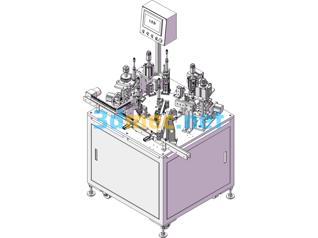 Micro Motor Rotor Insulation Sheet Assembly Machine (Motor Shaft Meson Automatic Assembly Machine) - 3D Model SolidWorks Free Download