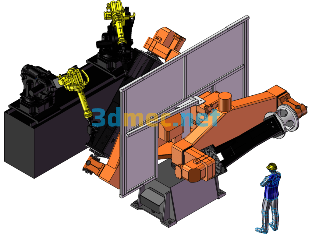 Design Model Of Robot Welding Positioner For Automated Welding Equipment - 3D Model SolidWorks Free Download