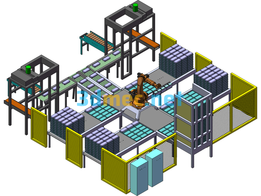 Robotic Palletizing Solution - 3D Model SolidWorks Free Download