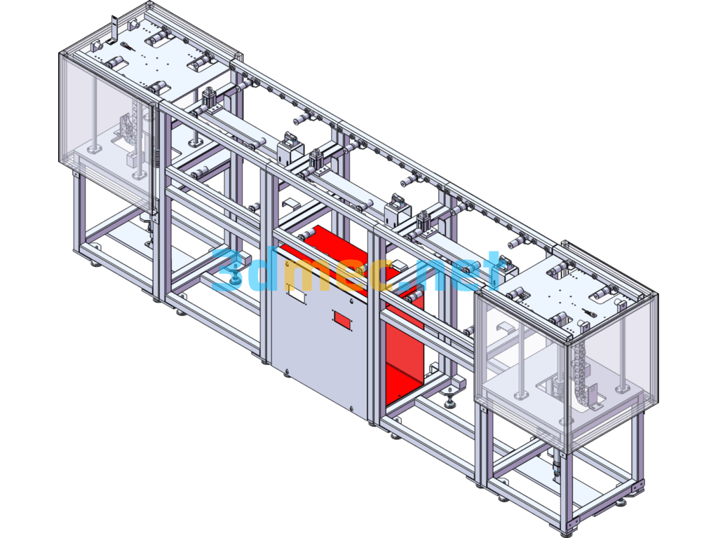 Pallet Circulation Transmission Line (Conveyor) - 3D Model SolidWorks Free Download