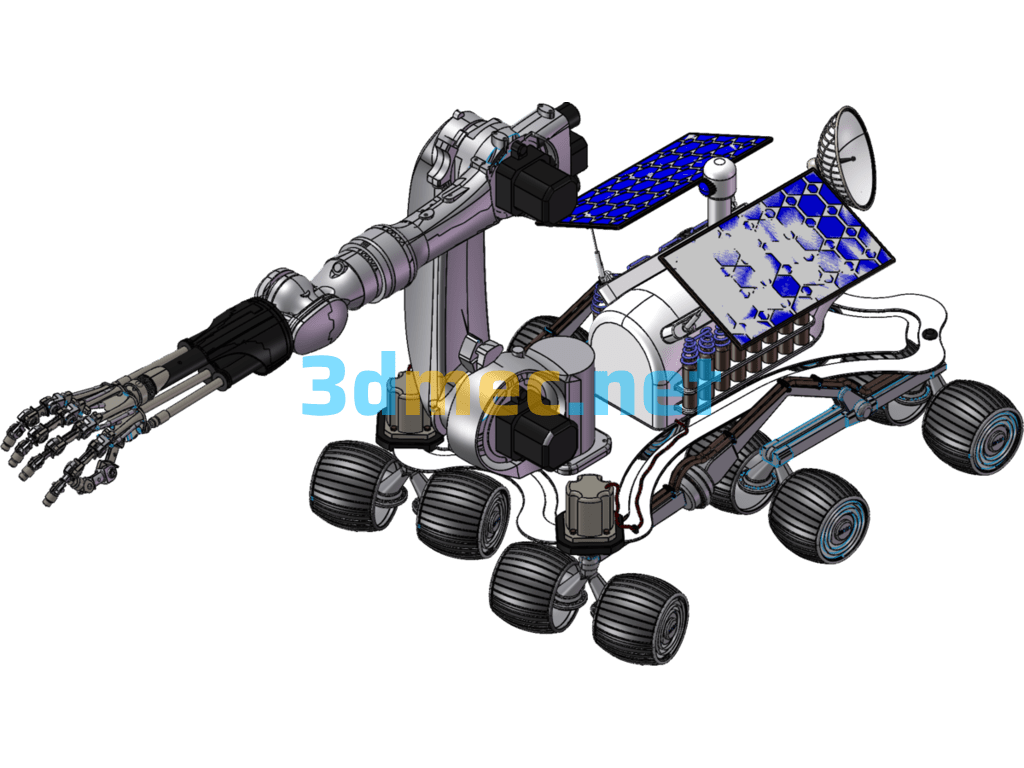 The Six-Wheeled Lunar Rover "Lunar Rover" - 3D Model SolidWorks Free Download