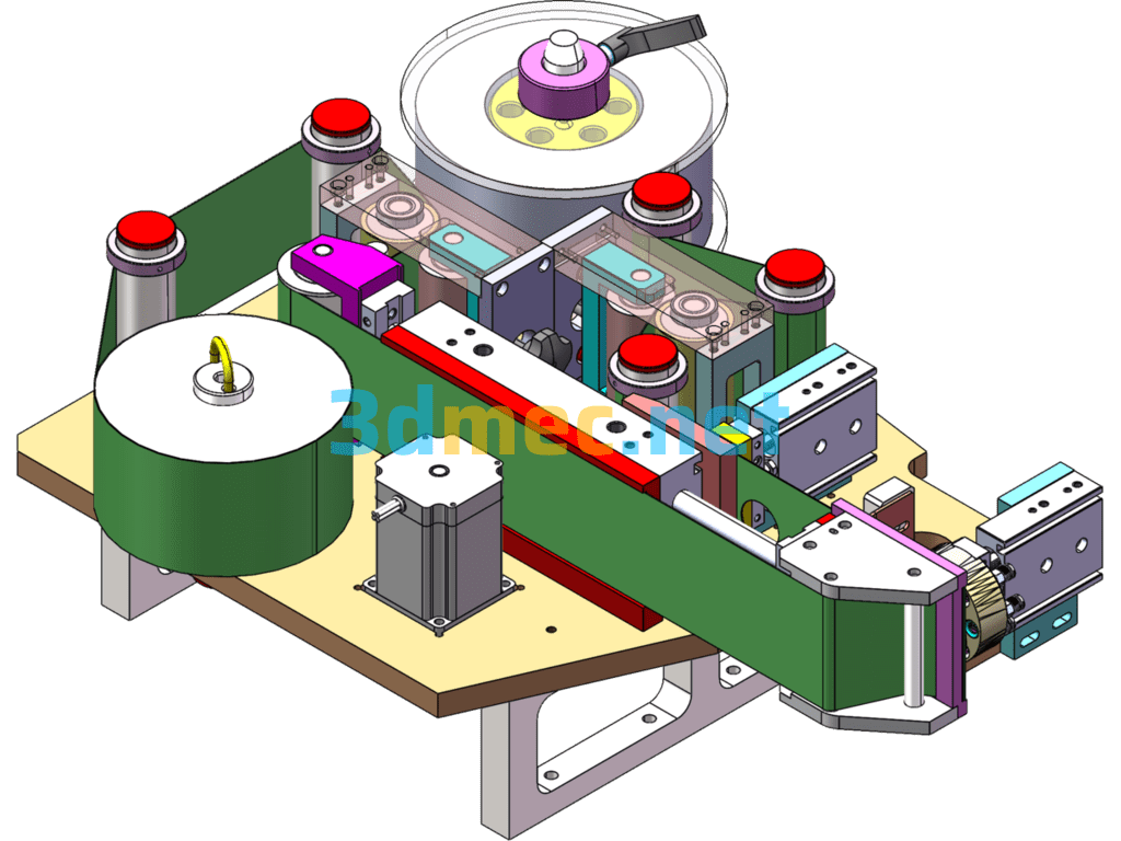 Label Fixed-Point Peeling Module - 3D Model SolidWorks Free Download