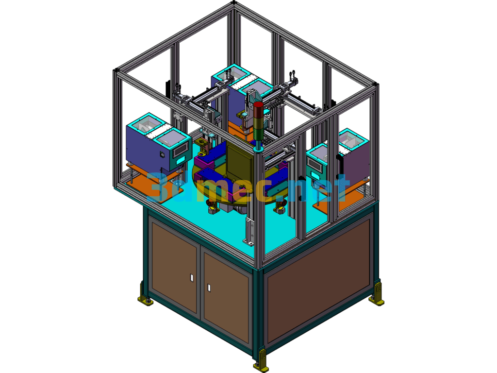 4-Station Screw Locking Machine - 3D Model SolidWorks Free Download