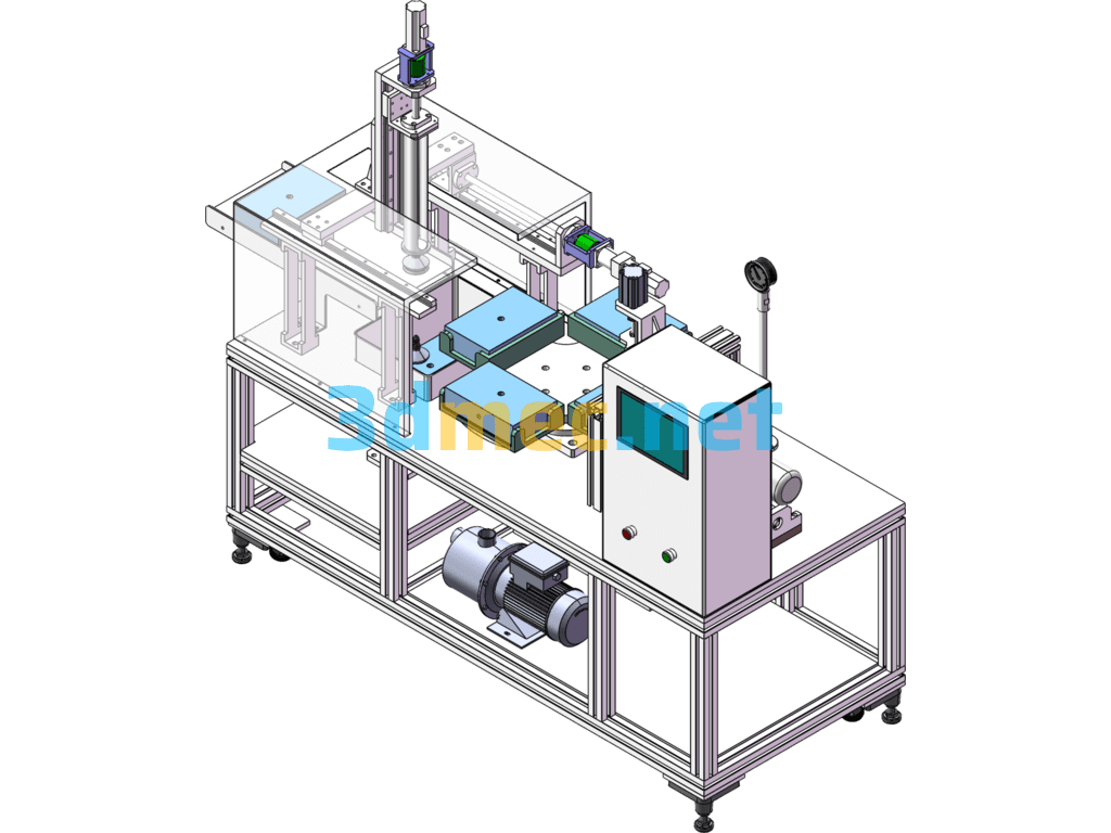 Capacitor Shell Sealing Test Machine - 3D Model SolidWorks Free Download