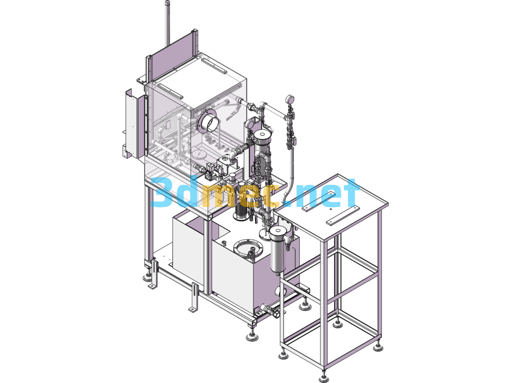 Auto Parts Cleaning Machine (Rotating Cleaning + Drying Equipment) - 3D Model SolidWorks Free Download