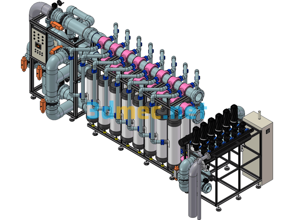 UF Ultrafiltration System, Ultrafiltration Equipment - 3D Model SolidWorks Free Download