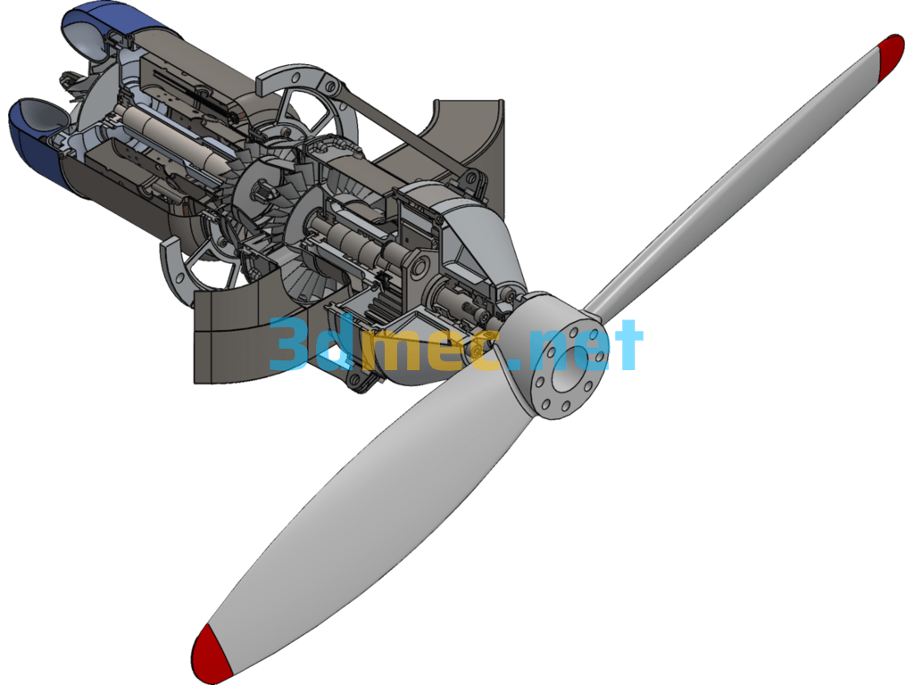 KJ-66 Turboprop Engine Drawing - 3D Model SolidWorks Free Download