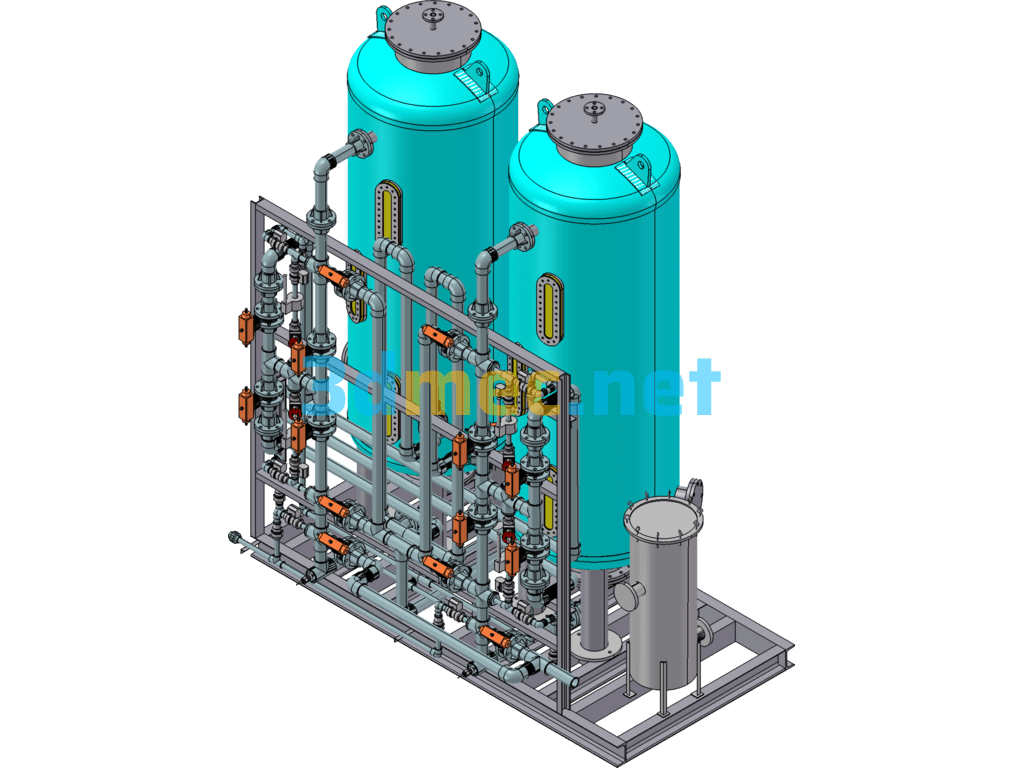 Large Equipment For Mixed Ion Exchange Columns - 3D Model SolidWorks Free Download