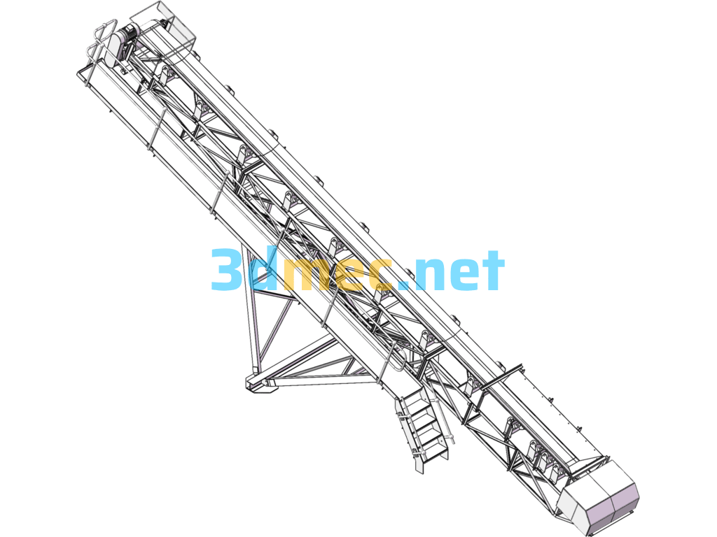 Mine Conveyor (Width 0.6m, Length 12m) - 3D Model SolidWorks Free Download