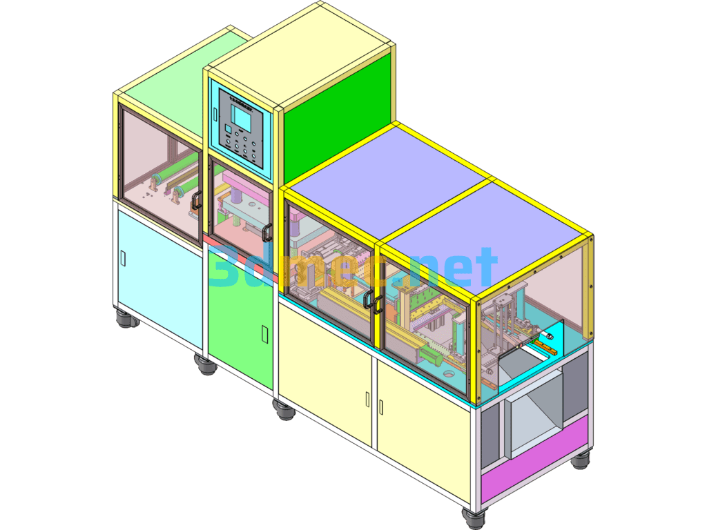 Lithium Battery Aluminum Film Automatic Forming Machine - 3D Model SolidWorks Free Download