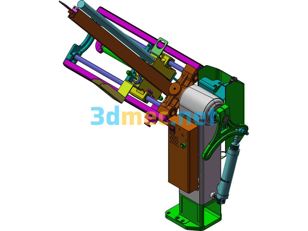 Frame Type Single Oblique Arm Robot (Injection Molding Industry) - 3D Model SolidWorks Free Download