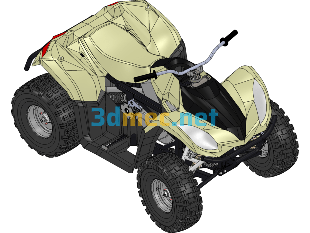 ATV 4x4 650cc Beach Car - 3D Model SolidWorks Free Download