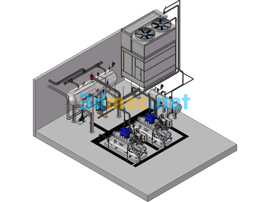 Engine Room Refrigeration Equipment - 3D Model SolidWorks Free Download