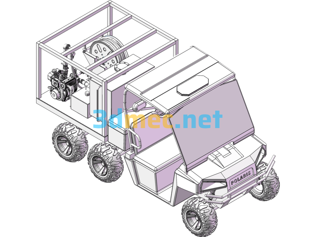 ATV Six-Wheel Fire Beach Vehicle - 3D Model SolidWorks Free Download