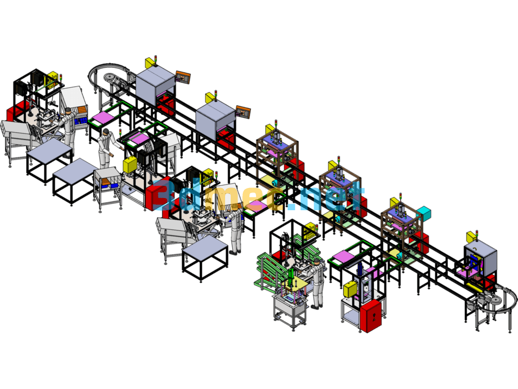 Non-Standard Automated Assembly Line And Integrated Testing Equipment - 3D Model SolidWorks Free Download