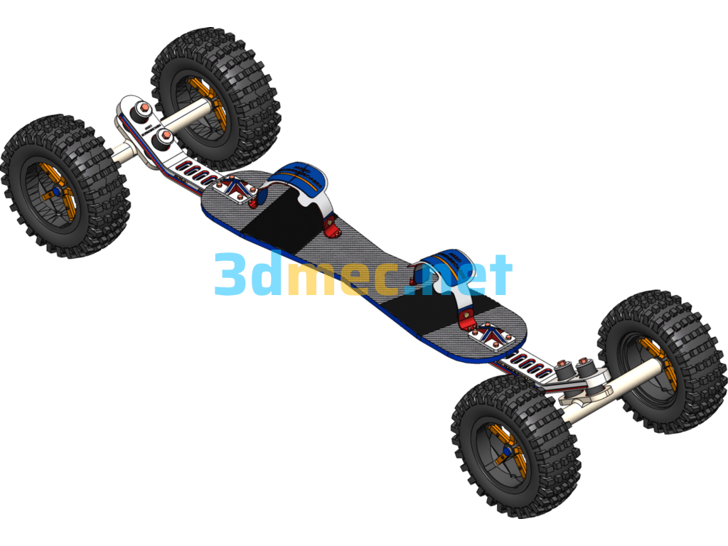 Alpine Skateboard/Off-Road Skateboard - 3D Model SolidWorks Free Download