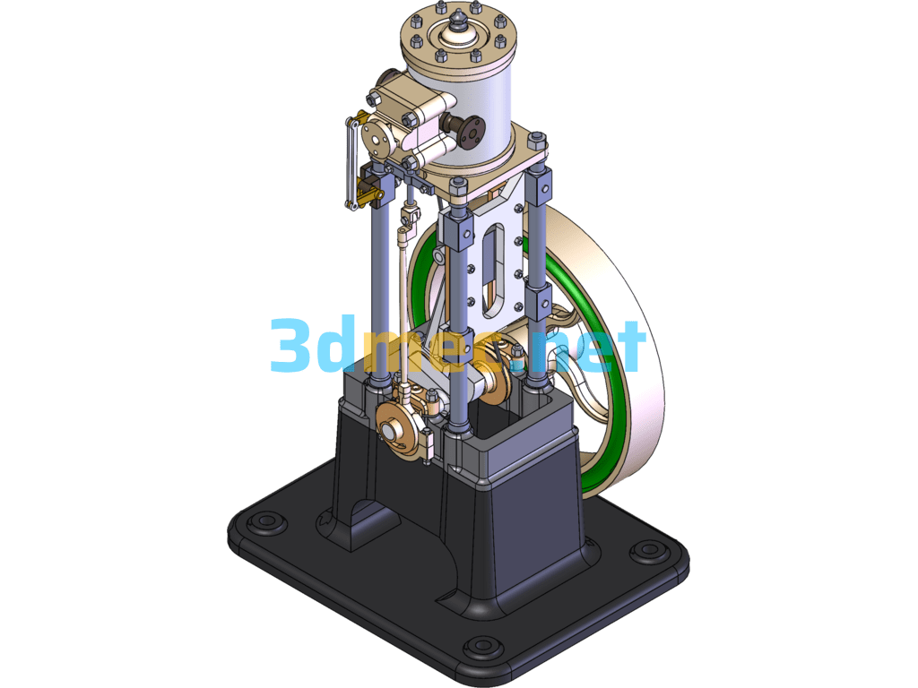 Vertical Steam Engine - 3D Model SolidWorks Free Download