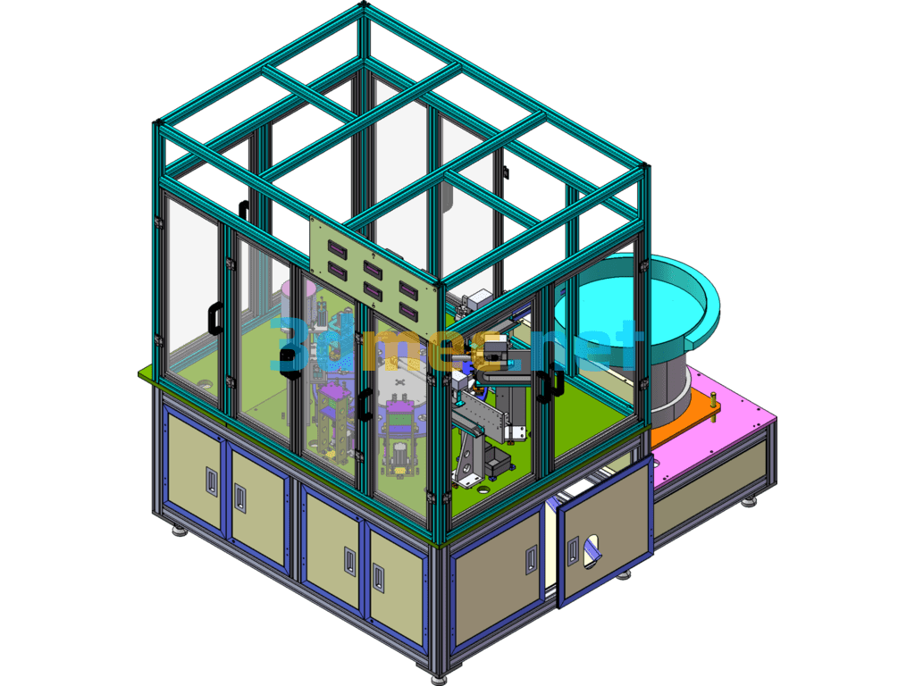 Turntable Multi-Station Inspection And Pressing Machine - 3D Model SolidWorks Free Download