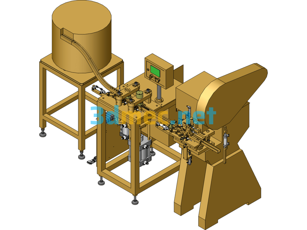 Micro Motor RE260 Nozzle Three-Collision Machine (Punching/Flanging/Stamping) - 3D Model SolidWorks Free Download