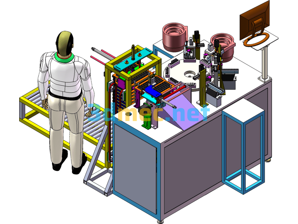 Fully Automatic Button Assembly Machine - 3D Model SolidWorks Free Download