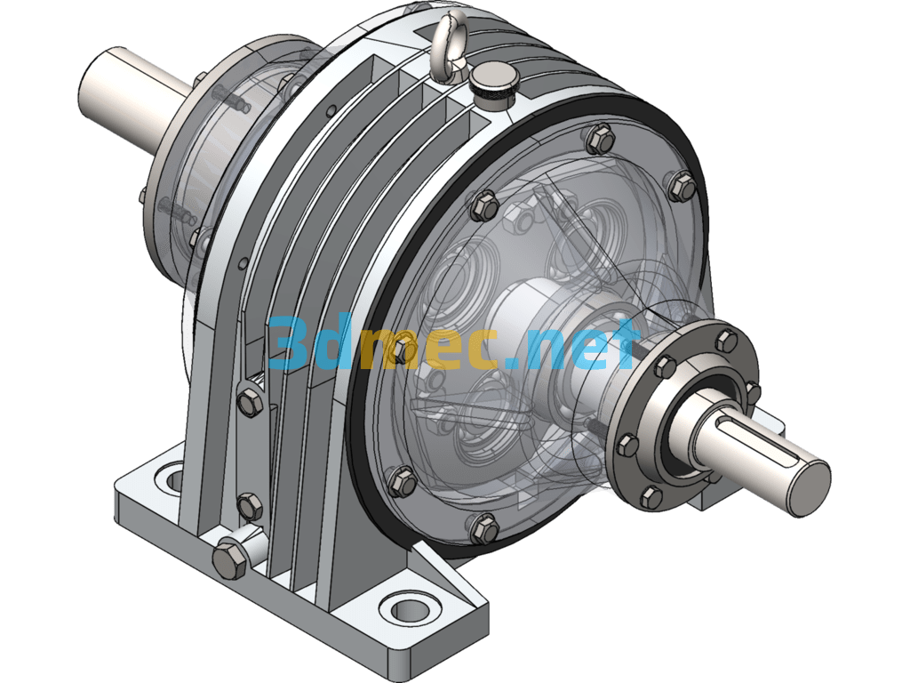 Planetary Transmission Gearbox (Including Exploded View) - 3D Model SolidWorks Free Download