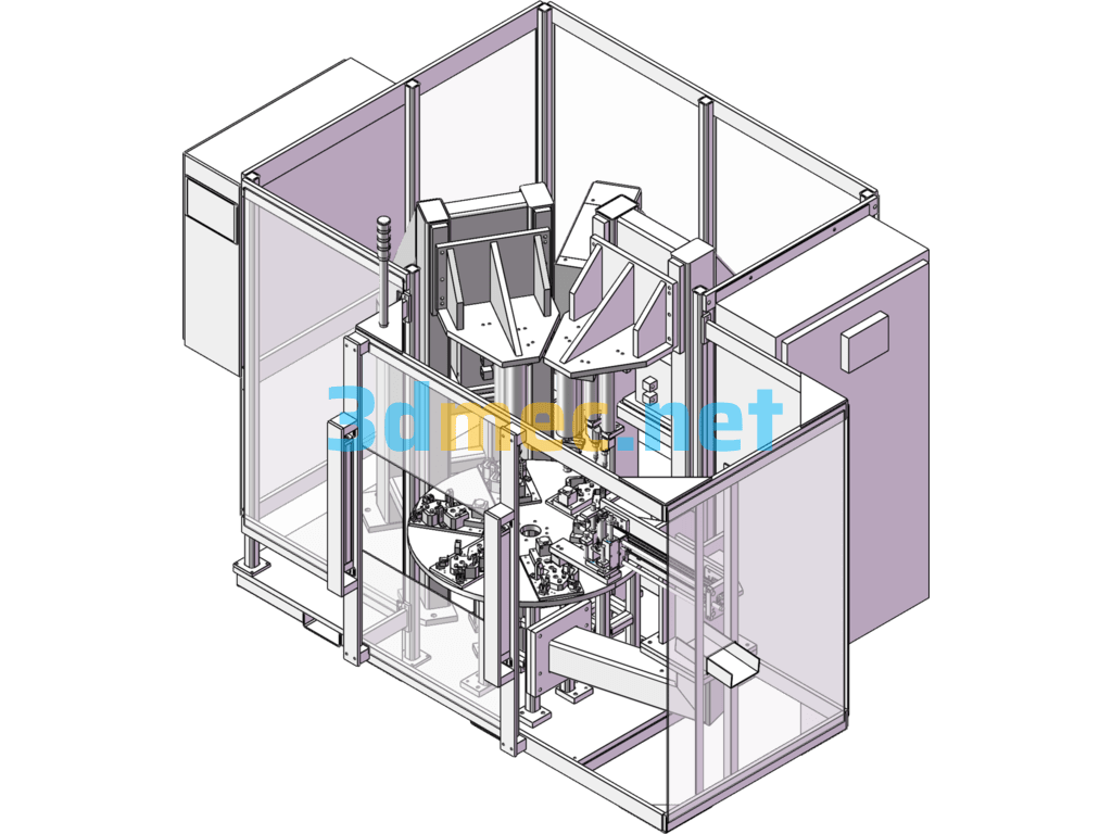 Automatic Six-Station Assembly Machine - 3D Model SolidWorks Free Download