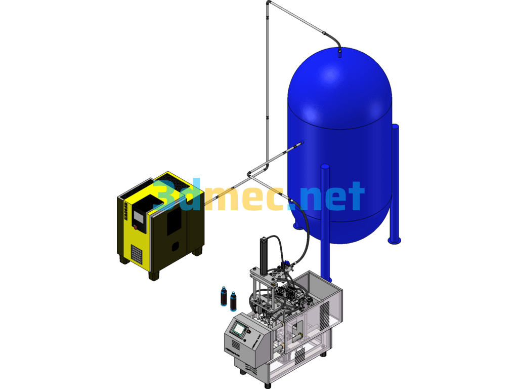 PET Blowing Machine - 3D Model SolidWorks Free Download