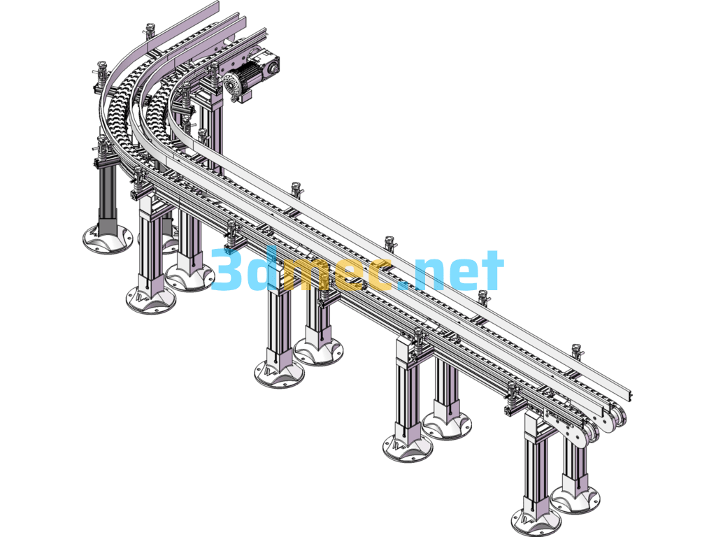 Flexible Conveyor - 3D Model SolidWorks Free Download