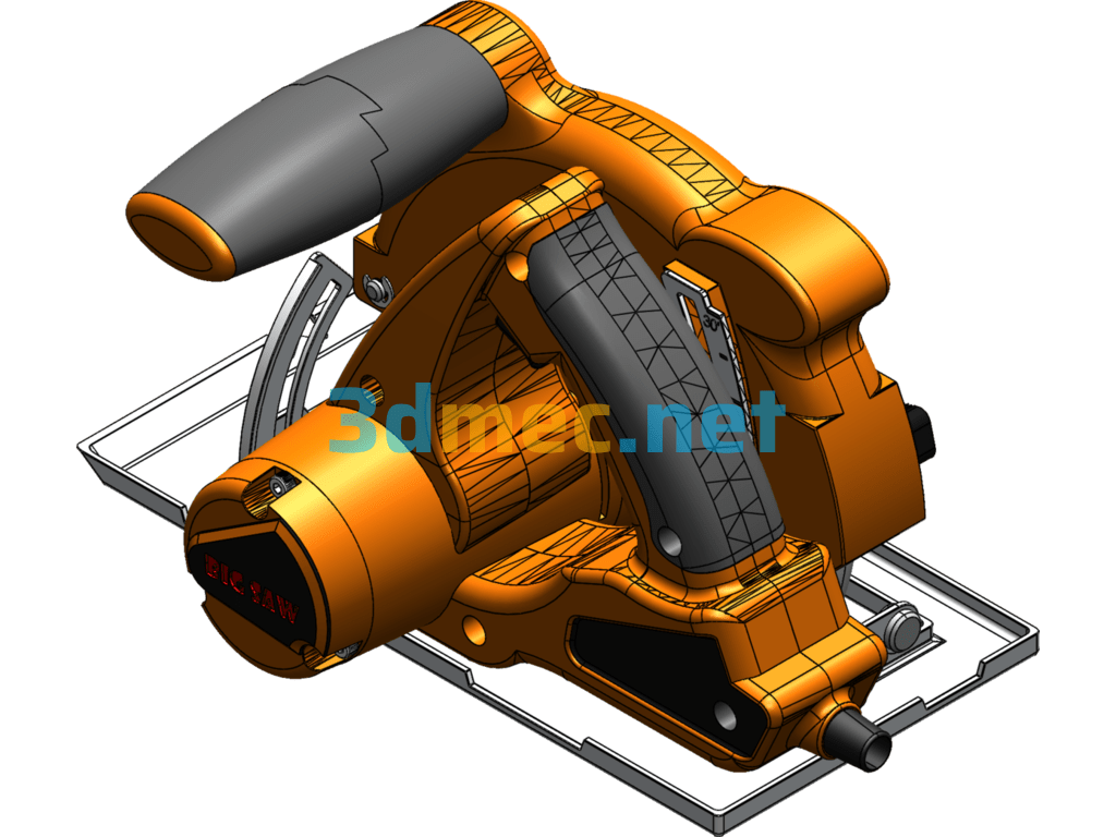 Electric Circular Saw (Circular Wheel Saw) - 3D Model SolidWorks Free Download