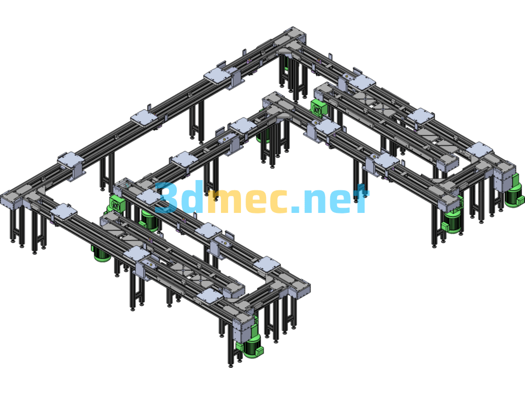 C-Type Conveyor Assembly Line - 3D Model SolidWorks Free Download