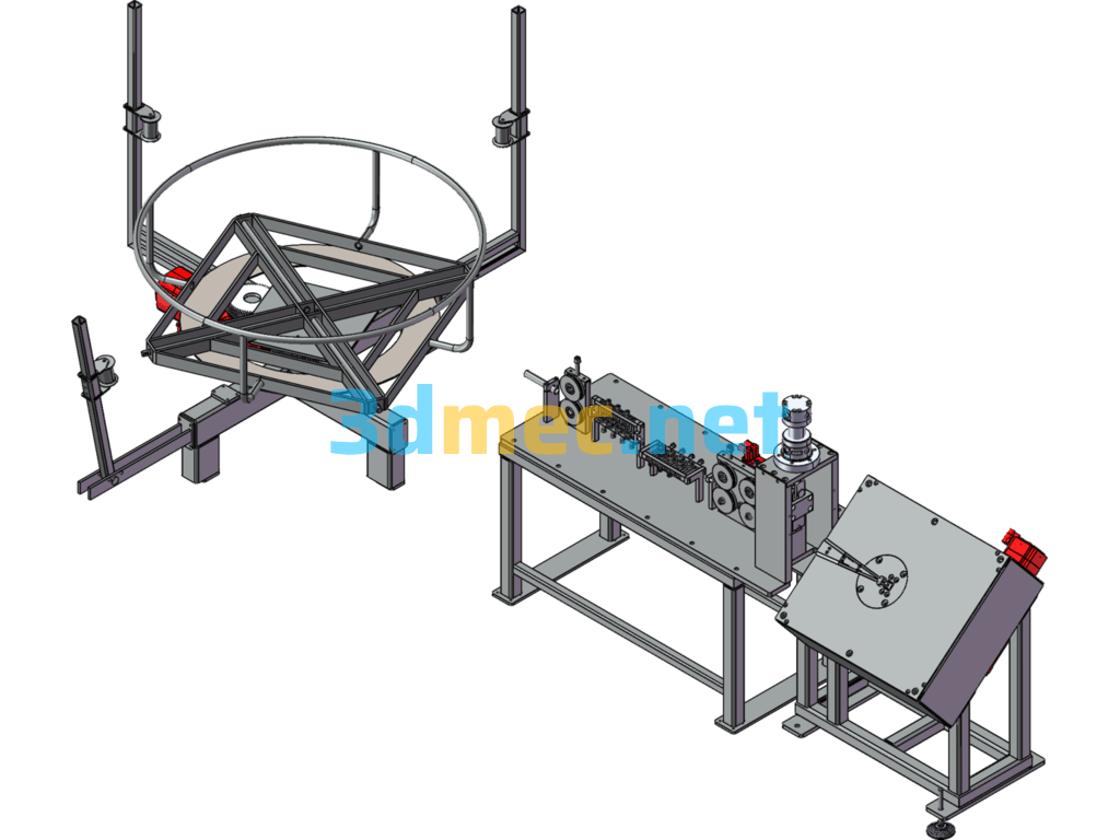 Wire Bending Straightening Machine - 3D Model SolidWorks Free Download