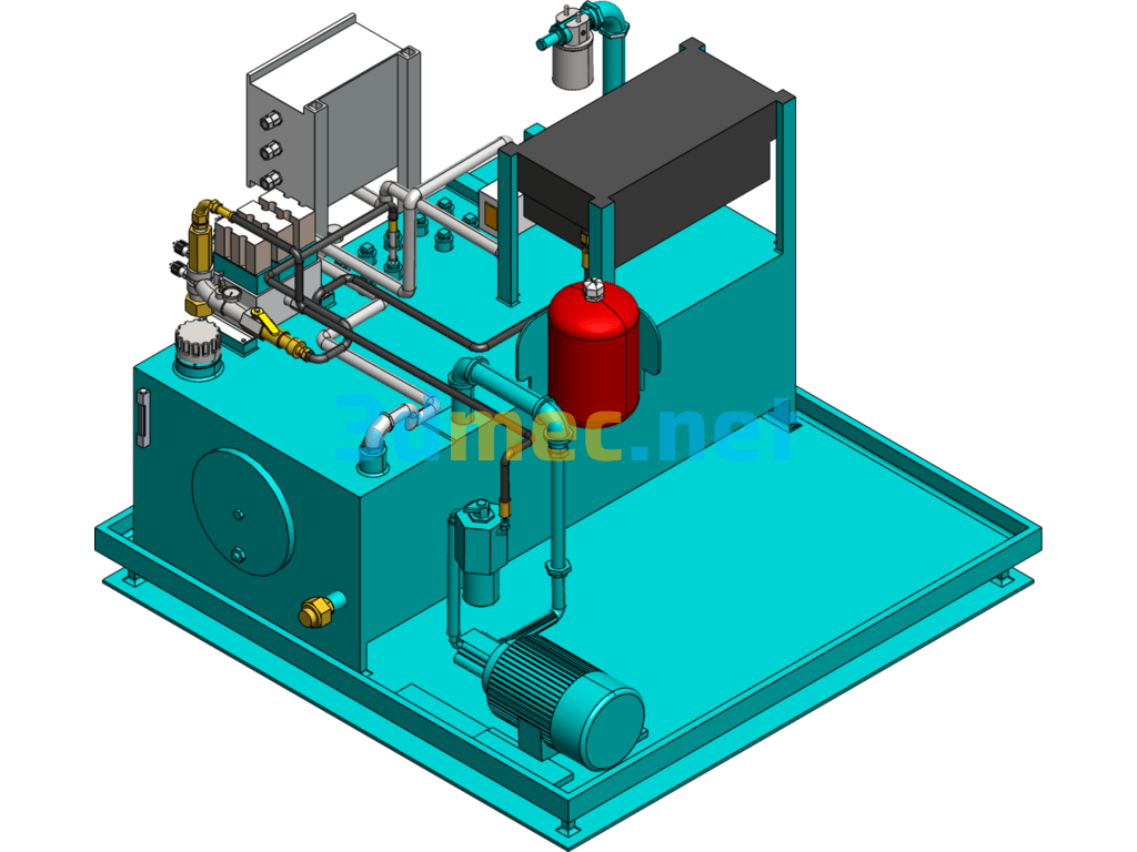 Hydraulic Station - 3D Model SolidWorks Free Download