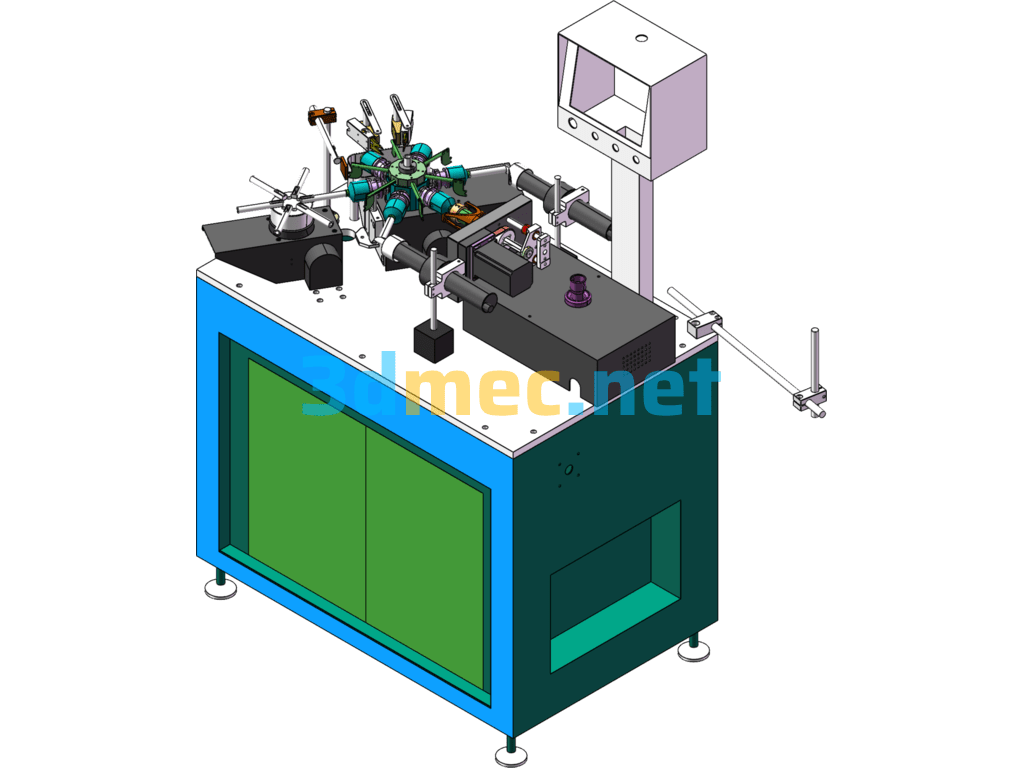 Fully Automatic Six-Axis Hollow Voice Coil Winding Machine - 3D Model SolidWorks Free Download