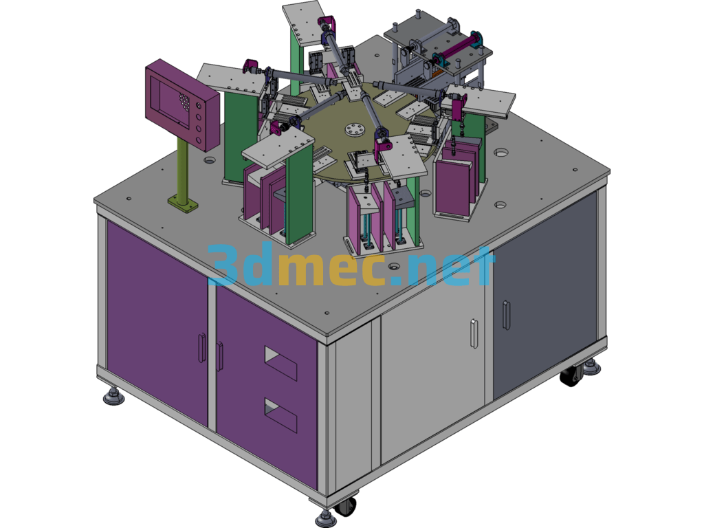 Battery Pole Piece Weighing And Receiving Machine - 3D Model SolidWorks Free Download