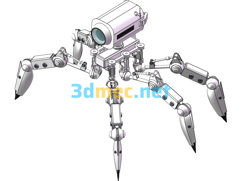 Spider-Like Reconnaissance Robot - 3D Model SolidWorks Free Download