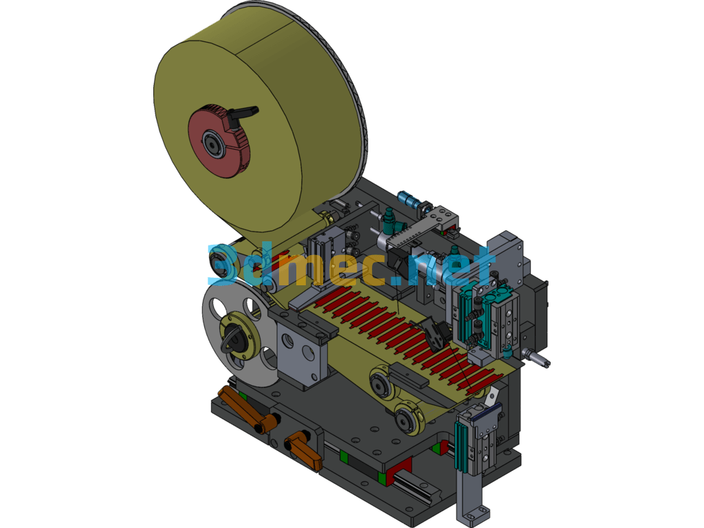 Commonly Used Glue Sticking Mechanism SW Design - 3D Model SolidWorks Free Download