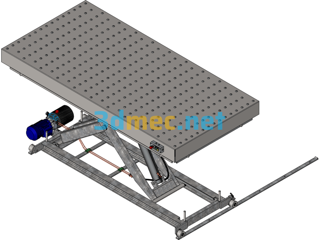 Hydraulic Scissor Ball Lifting Platform - 3D Model SolidWorks Free Download