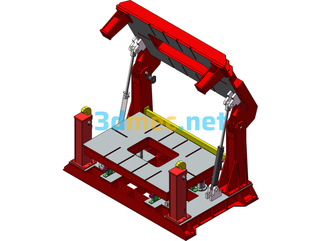 Flip-Type Hydraulic Mold Frame 25T, Special Mold Frame For Automobile Interior Decoration Mold Forming - 3D Model SolidWorks Free Download